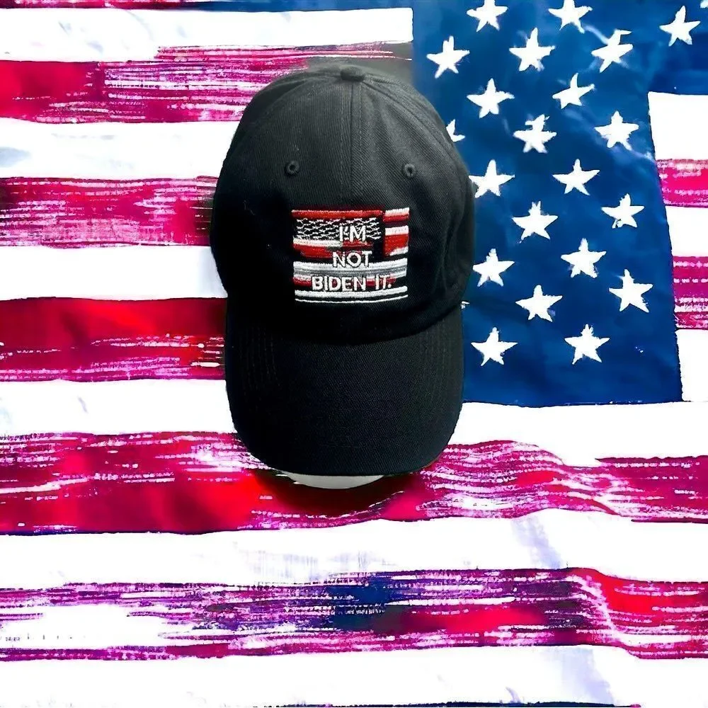 I’M NOT BIDEN IT. l USA Statement Hat, Cap l Soft Cotton l Slide Closure l New